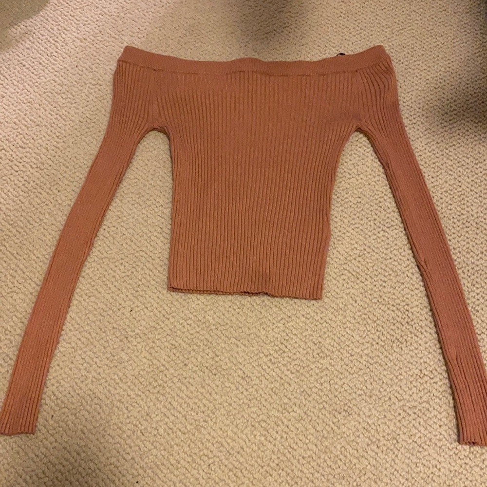 Off the shoulder long sleeve shirt